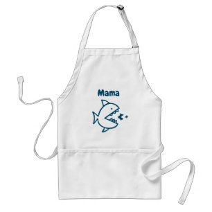 Anpassad Mamma av Cute Shark Blue White Cooking Förkläde