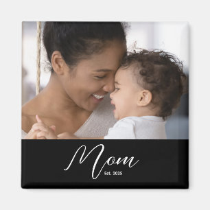 Anpassad mamma etablerad modernt manus foto magnet