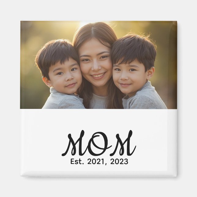 Anpassad mamma etablerad modernt manusfoto magnet (Framsidan)