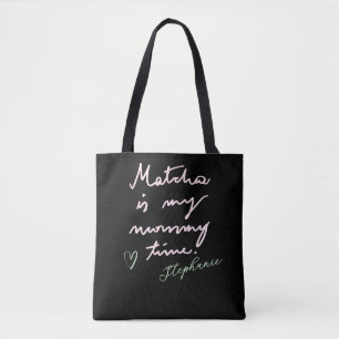 Anpassad Mamma Namn Rolig Svart Rosa Matcha Te Cit Tygkasse