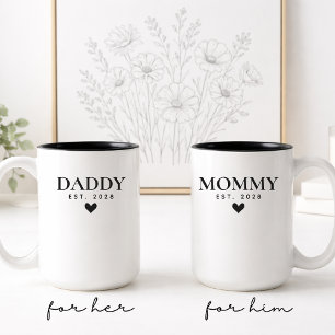 Anpassad Mamma & Pappa Mugg Set Present för Baby S