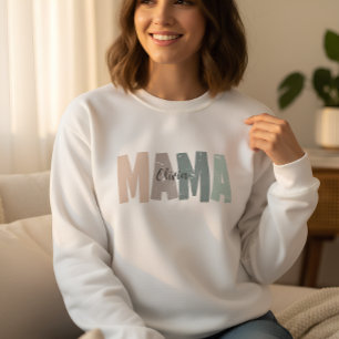 Anpassad Mamma-sweatshirt med bebisnamn Personli T Shirt