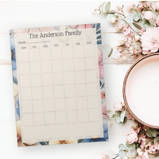 Anpassad månatlig blomkalender anteckningsblock