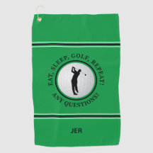 Anpassad manlig golfboll grön monogram rolig