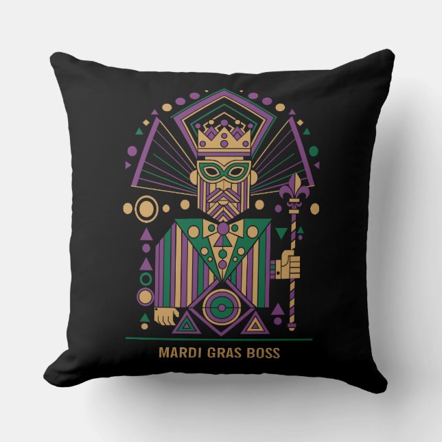Anpassad Mardi Gras Kung 2026 Kudde (Framsida)