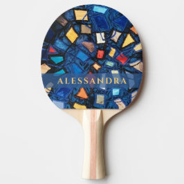 Anpassad marin färgrik glasmålning abstrakt pingisracket