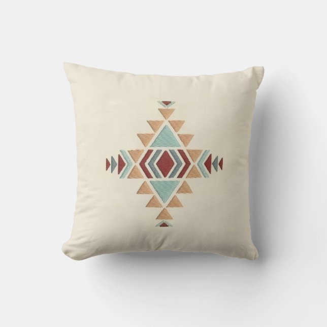 Anpassad marockansk geometrisk broderimönsterkonst kudde (Framsida)