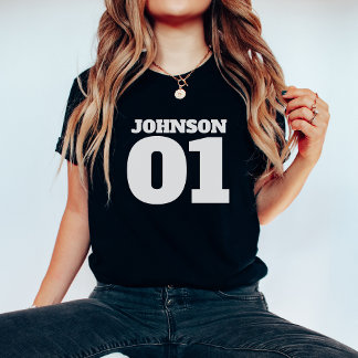 Anpassad med Anpassningsbar nummer för Namn-familj T Shirt