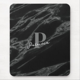 Anpassad med namnet Initial Marble Black Musmatta