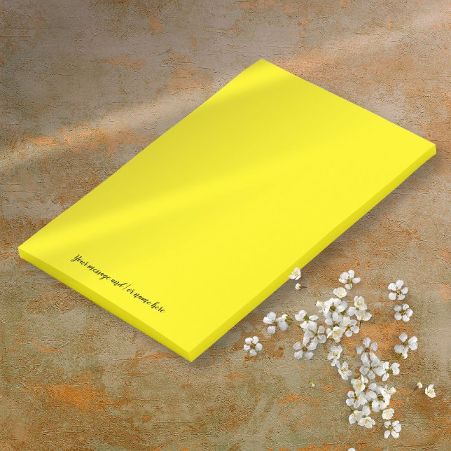 Anpassad Meddelande Ljus Gul Post-it Block (Custom Message Vibrant Bright Yellow Post-it Notes)