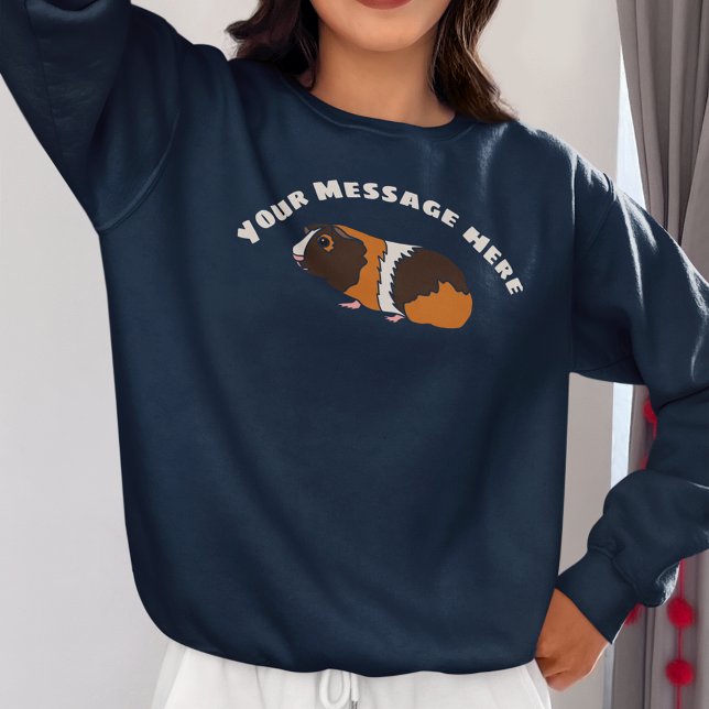 Anpassad meddelandegrafik för Cute Guinea-Gruvor Lång Ärmad Tröja (Skapare uppladdad)
