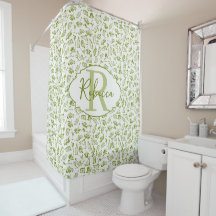 Anpassad medelhavsgrön olivgrön monogram elegant