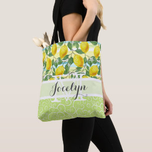 Anpassad Medelhavsinspirerad sommar Lemon Fruit Mö Tygkasse