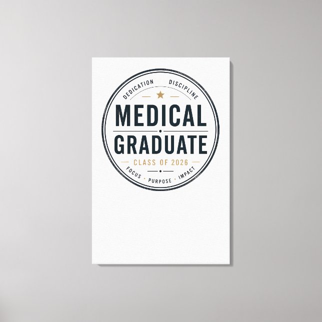 Anpassad medicinsk examen 2026 märke konst canvastryck (Framsida)