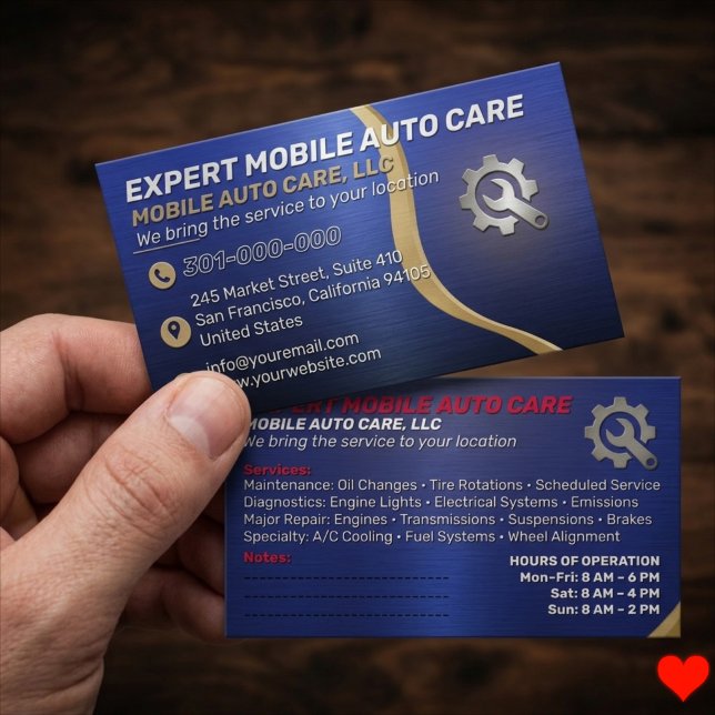 Anpassad mekanisk service | Reparation av fordonsb Visitkort (Skapare uppladdad)