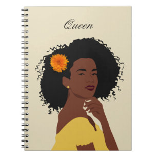 Anpassad Melanin African American Queen-dator Anteckningsbok