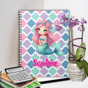 Anpassad Mermaid rosa mönster Anteckningsbok