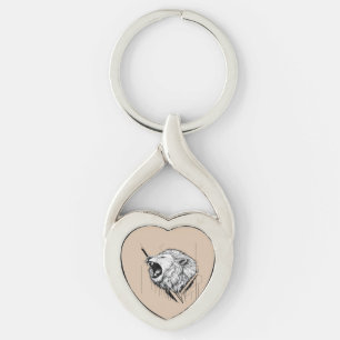 Anpassad metallnyckelring   Stilfull hållbar nycke Twisted Heart Silverfärgad Nyckelring