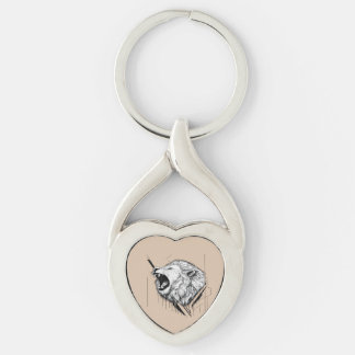 Anpassad metallnyckelring | Stilfull hållbar nycke Twisted Heart Silverfärgad Nyckelring