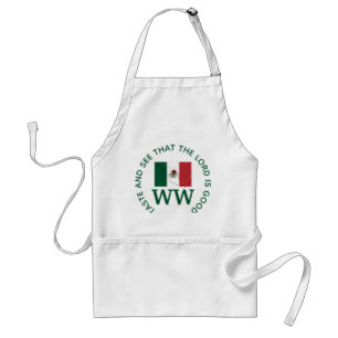 Anpassad MEXICO-Flagga MONOGRAM-skript Förkläde