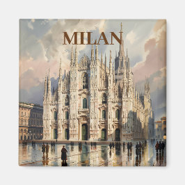 Anpassad Milan Duomo di Milano Vintage Akvarell Magnet