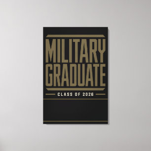Anpassad militär namnskylt klass 2026 examensprese canvastryck