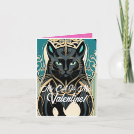 Anpassad Min Katt är Min Valentina Art Nouveau-kor Kort