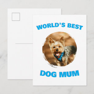 Anpassad Minimal Bästa Hund Katt Mamma Pappa Söt P Inbjudan Vykort