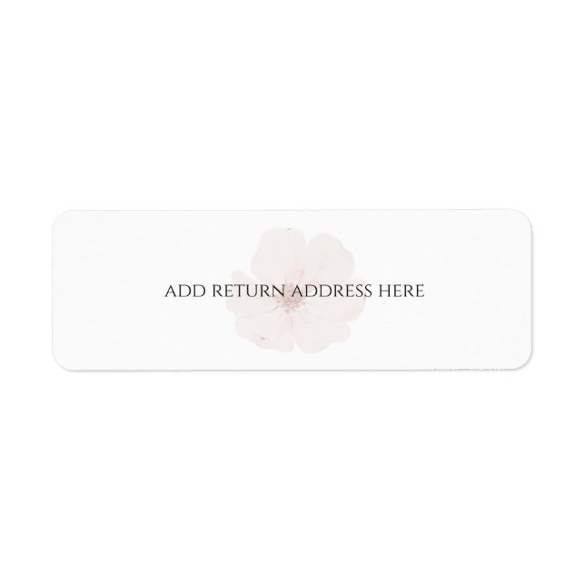 Anpassad Minimal Blush Trädgårdsblomma Bröllop   Returadress Etikett (Framsidan)