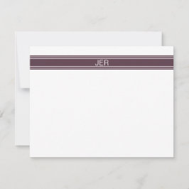 Anpassad Minimal Monogram Merlot Rand Anteckningskort