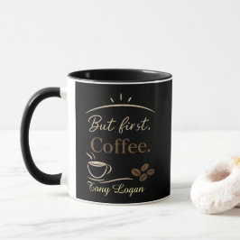 Anpassad minimalist kaffemugg present