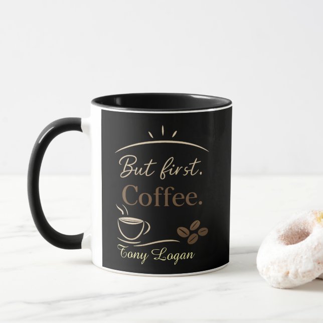 Anpassad minimalist kaffemugg present (Med munk)