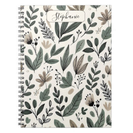Anpassad minimalistisk botanisk journaldesign anteckningsbok