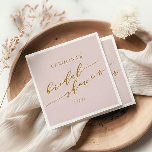 Anpassad minimalistisk elegant rosa bröllopsdusch pappersservett