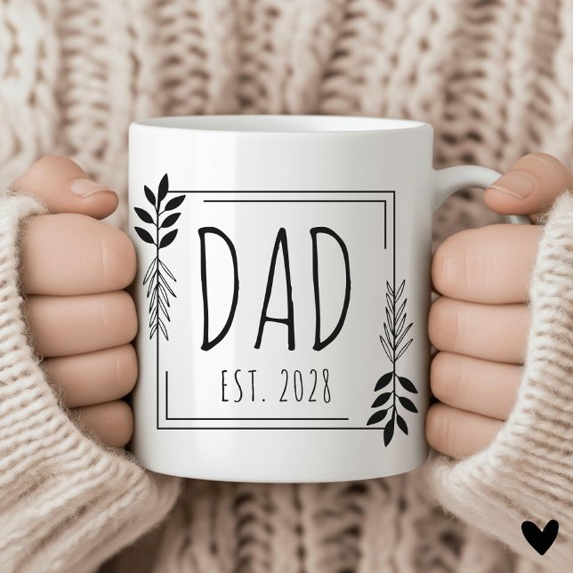 Anpassad minimalistisk fader-mugg som fadersdagspr kaffemugg (custom dad mug, papa coffee mug, father coffee cup, fathers day mug, new dad mug, baby shower mug,)
