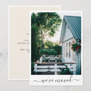 Anpassad minimalistisk fotoflytt till nytt hem adr meddelande
