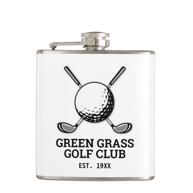 Anpassad minimalistisk golfklubb logodesign kolv fickplunta (Framsidan)