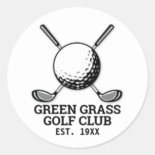 Anpassad minimalistisk golfklubb logodesign runt klistermärke