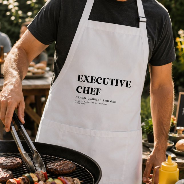 Anpassad Minimalistisk Kock Rolig Matlagning & BBQ Förkläde (Skapare uppladdad)