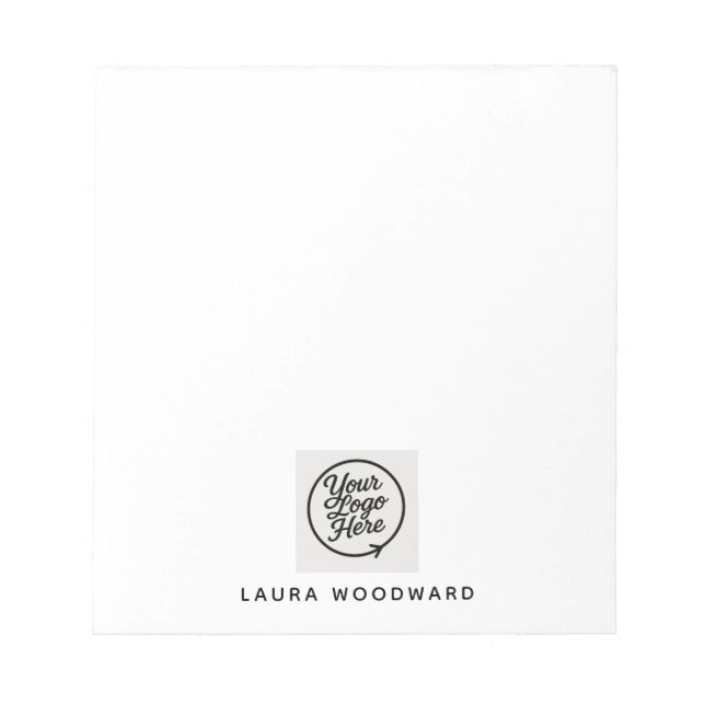 Anpassad Minimalistisk Logotyp Notisblock Anteckningsblock (Framsida)