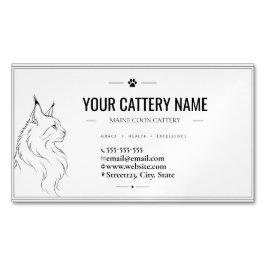 Anpassad minimalistisk Maine Coon-katthärd  Magnetiska Visitkort
