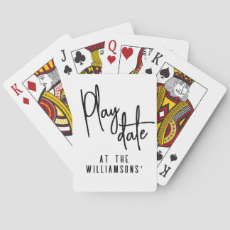 Anpassad minimalistisk rolig vit svart handskriven casinokort