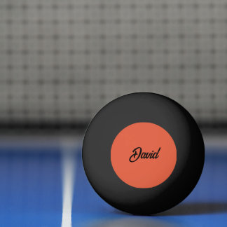 Anpassad minimalistisk skriptnamn i egen färg pingisboll