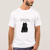 Anpassad minimalistisk svart katt T-shirt för män