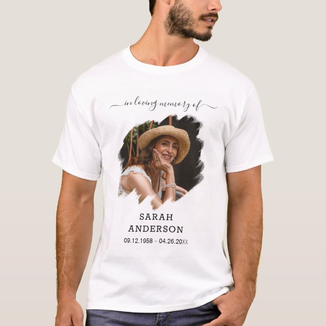 Anpassad minnes-tröja för bild Namn Datum Älskad T Shirt (Framsida)