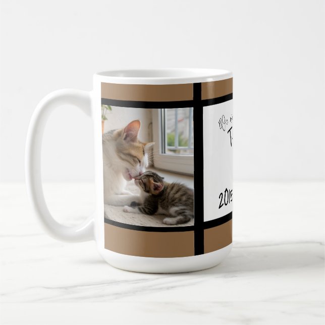 Anpassad minnesbild för husdjur kaffemugg (Vänster)