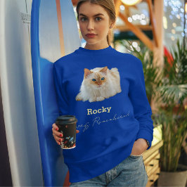 Anpassad minnesrams minnesord Foto Blå kattälskare T Shirt