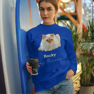 Anpassad minnesrams minnesord Foto Blå kattälskare T Shirt