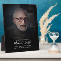 Anpassad minnestext Hyllning Foto Bordsskiva Plake