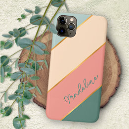 Anpassad Mint Teal Grön Persika Rosa Rosa Randig